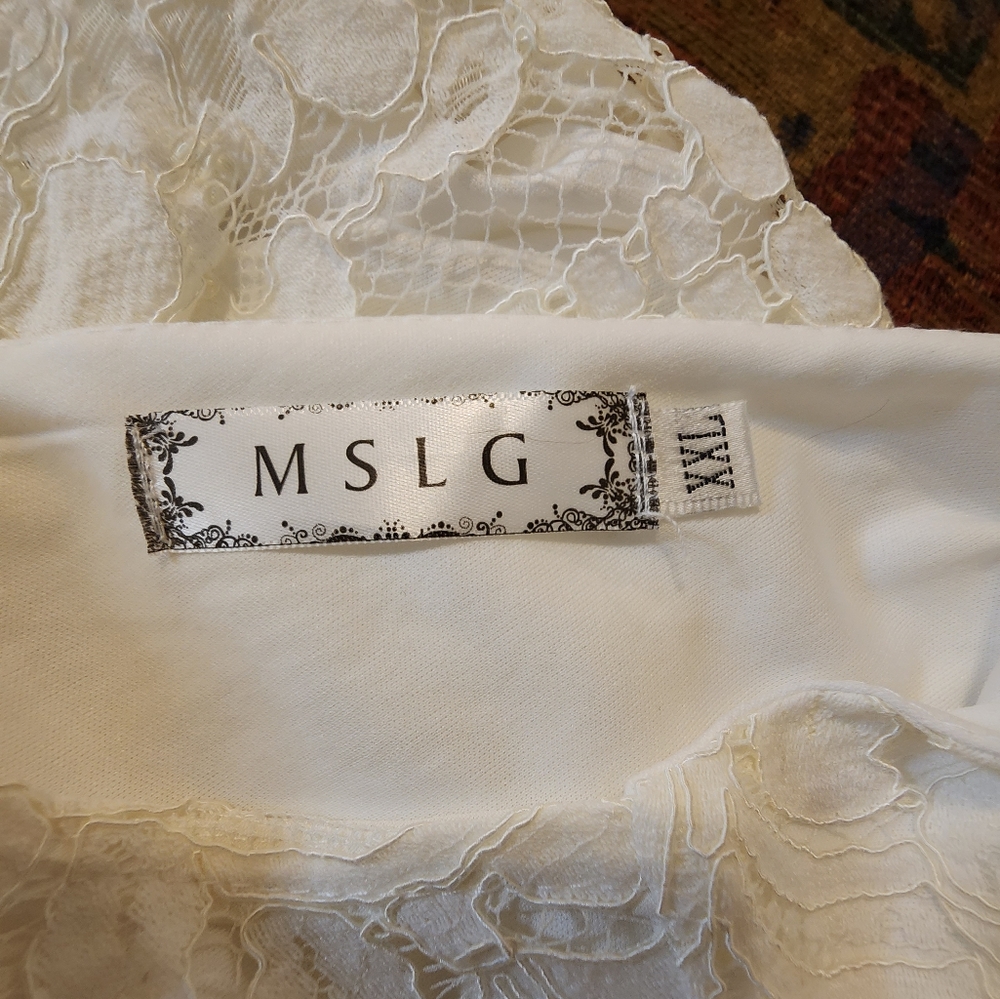 MSLG Womens Floral Lace Overlay Dress - Picture 14 of 14